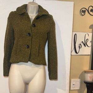Elegant Olive Women's Wool Blend Coat